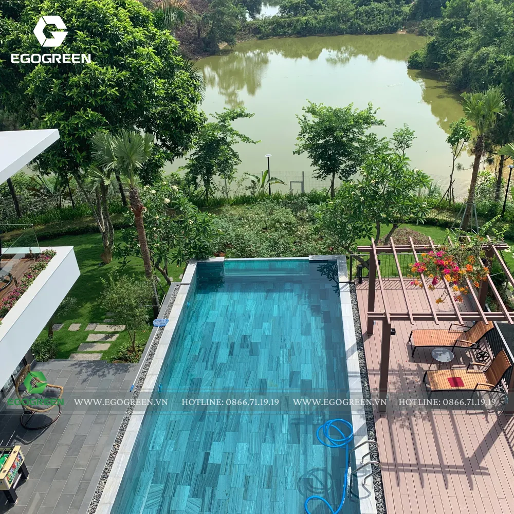 Giàn hoa giấy màu sắc, ghế gỗ... là nơi lý tưởng để thư giãn, đọc sách.